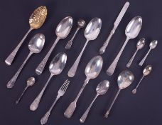 Two 18th Century silver table spoons, Exeter, maker mark TE (Thomas Eustace) circa 1783-84