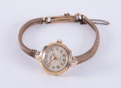 A ladies vintage 9ct yellow gold Roamer wristwatch, clasp hallmarked 9ct and watch case stamped 375,