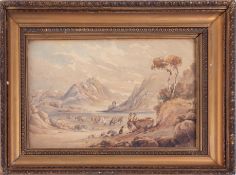 David Cox, signed watercolour, cattle in a landscape, 18cm x 27cm in gold frame, possibly David