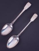 Two similar 19th Century silver serving spoons including Victorian Exeter 1872 and Georgian circa