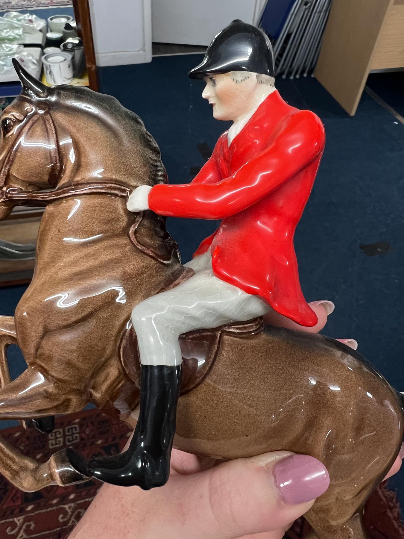 A Beswick hunting group together with two Royal Doulton horses (some damage to the hunting group). - Image 12 of 19