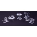 Swarovski Crystal Glass, small collection including Frog, Seal, Mushroom etc, boxed.