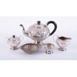 A collection of various middle Eastern silverware, hallmarked, comprising tea pot, sugar & cream