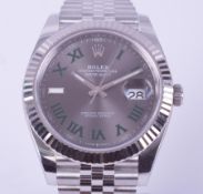 Rolex, gent's stainless steel Rolex Oyster Perpetual Datejust 41 'Wimbledon' limited