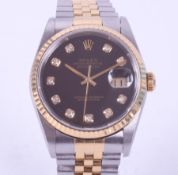 Rolex, a gent's stainless steel & 18ct yellow gold automatic Rolex Oyster Perpetual Datejust with