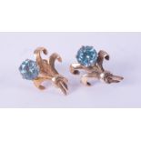 A pair of Antique 9ct yellow gold screw back earrings (for non-pierced ears), each set with a
