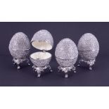 Swarovski Crystal 'style' eggs on stands (4).