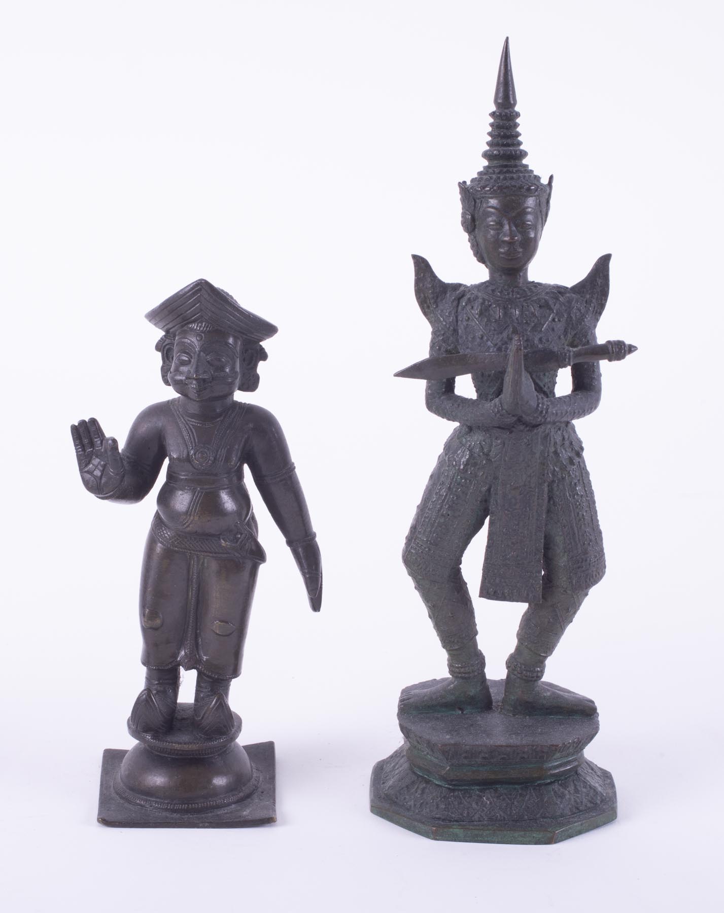 Eight bronze deity figures, tallest 20cm. - Image 2 of 9