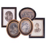 A collection of various framed miniatures, several after Bartolozzi, also by Hamilton & White,