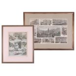 Two Antiquarian prints scenes of old Plymouth including hand coloured print from the London
