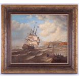 Henry Redmore, British 1820-1887, a 19th Century Marine Painting, oil on Canvas showing HMS