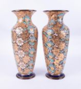 A pair of Doulton slater vases, height 40cm.