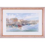 Adrian Truscott, watercolour 'Barbican Fishing Boats, signed, framed and glazed.