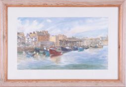 Adrian Truscott, watercolour 'Barbican Fishing Boats, signed, framed and glazed.