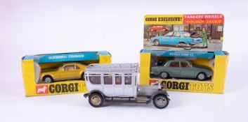 Corgi Toys 'Oldsmobile Toronado' No.276, rare gold colour, boxed, Corgi Toys 'Rover 2000 Tc' No.275,