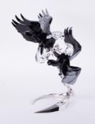 Swarovski Crystal Glass, a stunning pair of Soulmates 'Eagles', boxed. Showcasing Swarovski’s expert