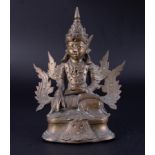 A bronze deity figure, 19cm.