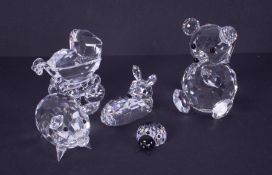 Swarovski Crystal Glass, 'Pram' boxed, 'Pig' boxed, 'Lady Bug' boxed, 'Bear' (boxed but not