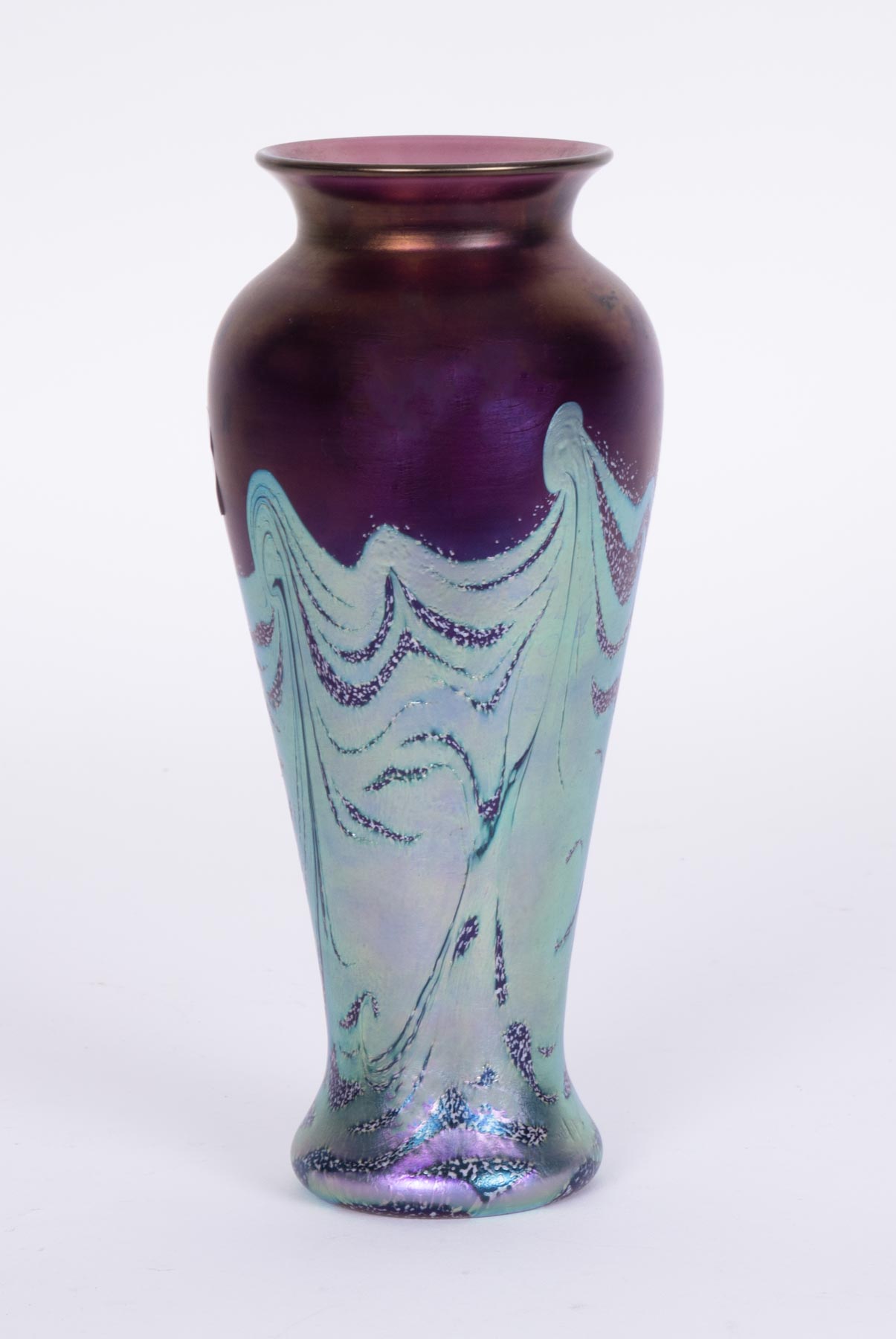 An Okra glass vase 'Merlin' height 21cm, boxed.