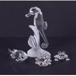 Swarovski Crystal Glass, a small collection including 'Seahorse', 'Frog' etc, boxed.