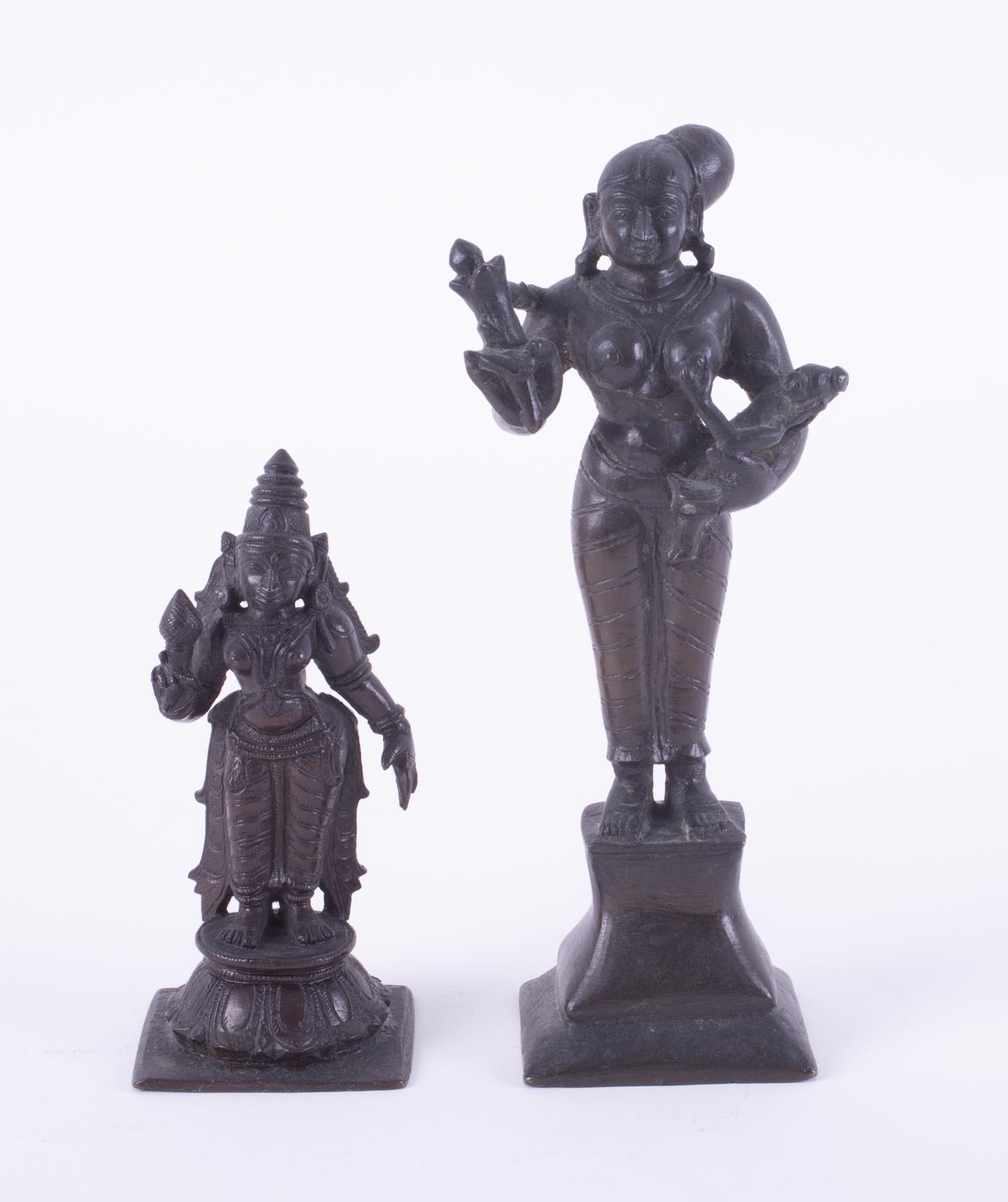 Eight bronze deity figures, tallest 20cm. - Image 4 of 9