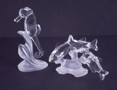 Swarovski Crystal Glass, 'Seahorse' boxed and 'Southsea Fish' boxed.
