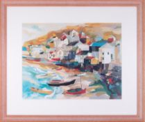 Print, Richard Tuff, 'Mousehole' 47cm x 60cm, framed and glazed.