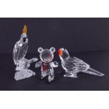 Swarovski Crystal Glass, a collection including 'Parrot', 'Cockatoo' and 'Kris Bear On Skates',