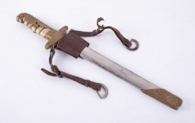 A Second World War Chinese National Air Force officer's dagger with scabbard, overall length 38cm.