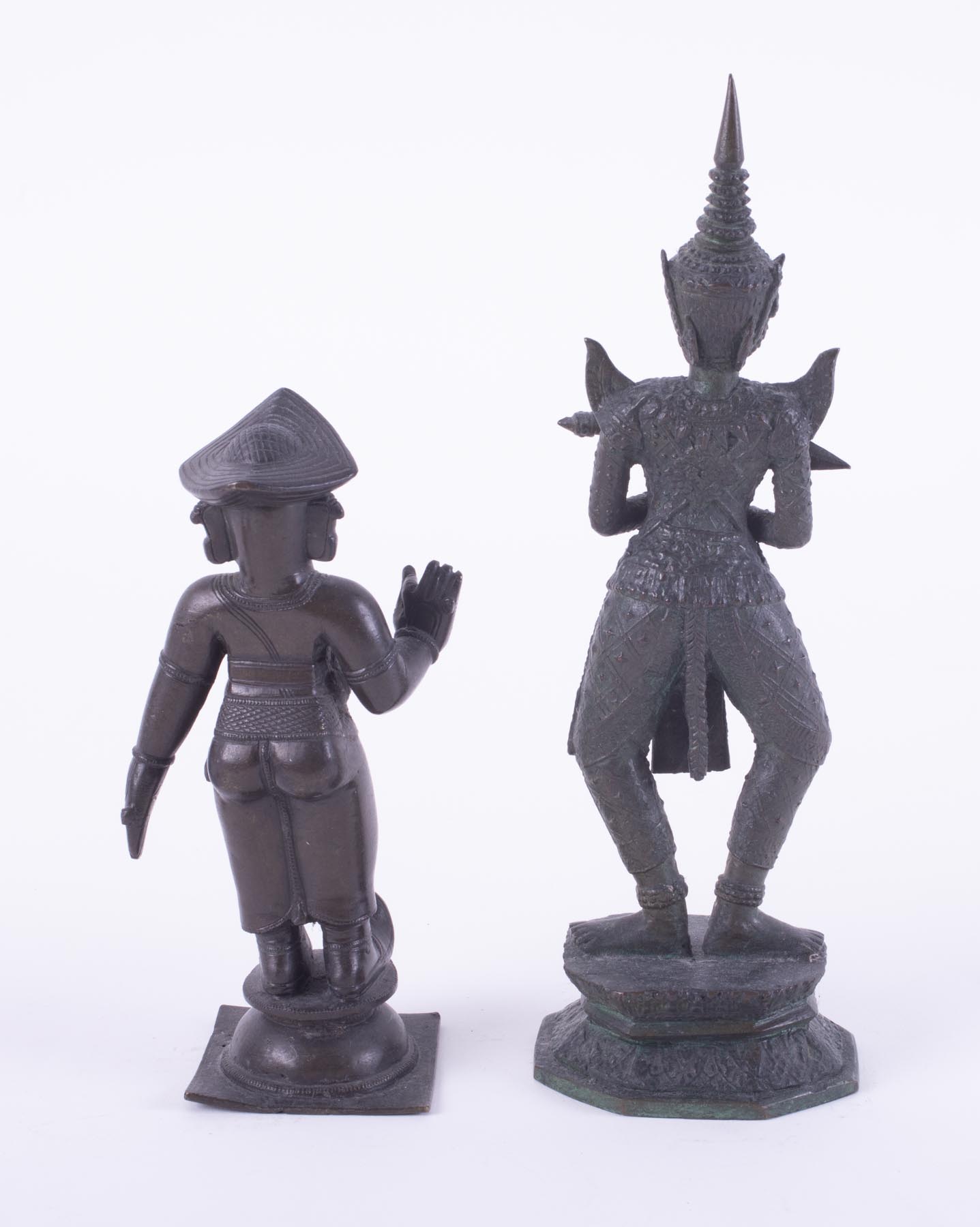 Eight bronze deity figures, tallest 20cm. - Image 3 of 9