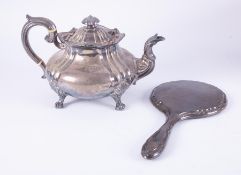 A William IV silver teapot, Sheffield hallmark, circa 1833-34, makers mark indistinct, approx. 24.
