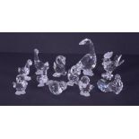 Swarovski Crystal Glass, a collection of Geese (one boxed others boxed but not correct), Chick,