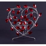 Swarovski Crystal Glass, 'Candleholder Leaves Heart' (660729), boxed.