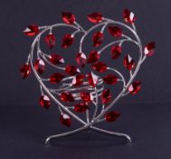 Swarovski Crystal Glass, 'Candleholder Leaves Heart' (660729), boxed.