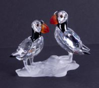 Swarovski Crystal Glass, 'Puffins' (261643), boxed.