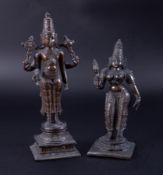 Two bronze deity figures, 23cm.