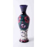 A Moorcroft baluster vase, circa 1995, tribute to Rennie Mackintosh, height 31cm.