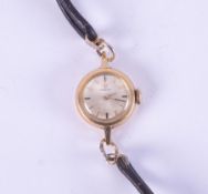 An 18ct gold cased ladies Omega wristwatch.