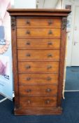 A Victorian mahogany Wellington chest fitted with eight drawers, height 128cm, width 66cm.
