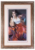 Robert Lenkiewicz (1941-2002) 'Esther with Silver Locket' limited edition print 148/500, with