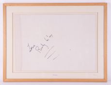 Robert Lenkiewicz (1941-2002) a signed pillow case 'Love Ruby Wax', framed and glazed, Provenance;