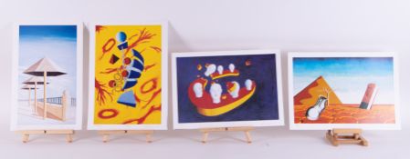 R.E.Willock?, limited edition prints including 'Great Day' and an original abstract painting (5).