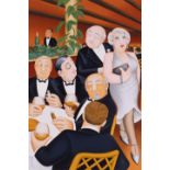 Beryl Cook (1926-2008) 'The Baron Entertains' signed, edition print, marked 'HC'., 65cm x