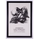 Robert Lenkiewicz (1941-2002) Two exhibition posters 'Love & Mediocrity' and a signed poster 'Mental