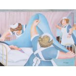 Beryl Cook (1926-2008) 'Angels' signed limited edition print FDH, 30cm x 40cm, framed and glazed.