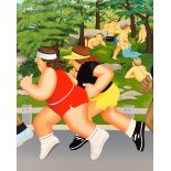 Beryl Cook (1926-2008) 'Women Running' signed limited edition print 206/275, 73cm x 59cm, framed and