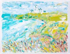 Sean Hayden (contemporary West Cornwall artist) 'Lizard, Lighthouse' signed acrylic on canvas,