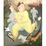 Beryl Cook (1926-2008) 'Joggers On The Hoe' signed limited edition print ABJ, 42cm x 35cm, framed