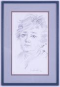 Robert Lenkiewicz (1941-2002) pencil sketch of a women, signed, 34cm x 20cm, framed and glazed.