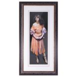 Robert Lenkiewicz (1941-2002) 'Karen Standing' limited edition print 174/500, with embossed